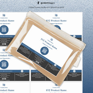 Minimale blauwe stip QR-code Groot productetiket Sticker