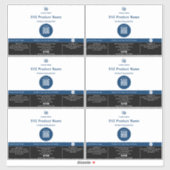 Minimale blauwe stip QR-code Groot productetiket Sticker (Vel)