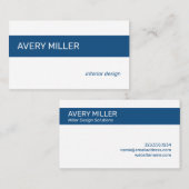 Minimale blauwe streep op wit visitekaartje (Voorkant / Achterkant)