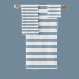 Minimale blauwe strepen modern patroonontwerp bad handdoek