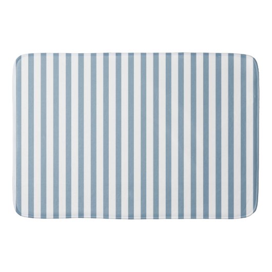 Minimale blauwe strepen modern patroonontwerp badmat (Voorkant)