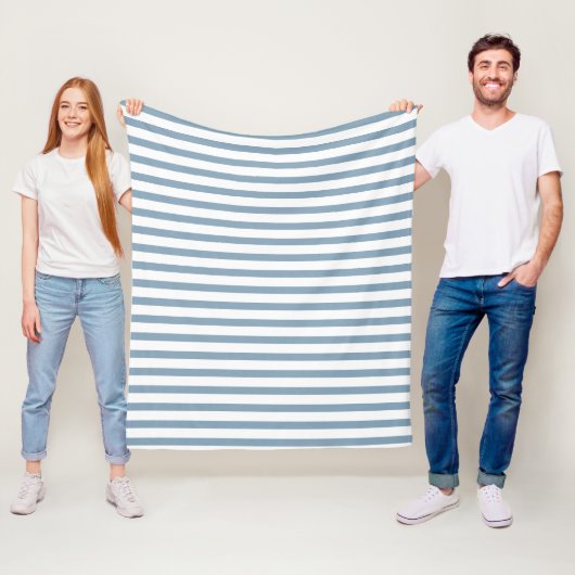 Minimale blauwe strepen moderne patroonontwerp fleece deken (In situ)