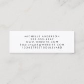 Minimale blauwe textuur met cursieve tekst mini visitekaartje (Achterkant)