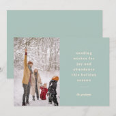 Minimale  blauwe typografische verzendwensen feestdagenkaart (Voorkant / Achterkant)