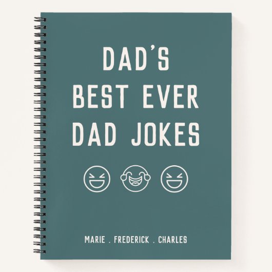 Minimale blauwe Vaderdag pa Jokes Personalized Notitieboek (Voorkant)