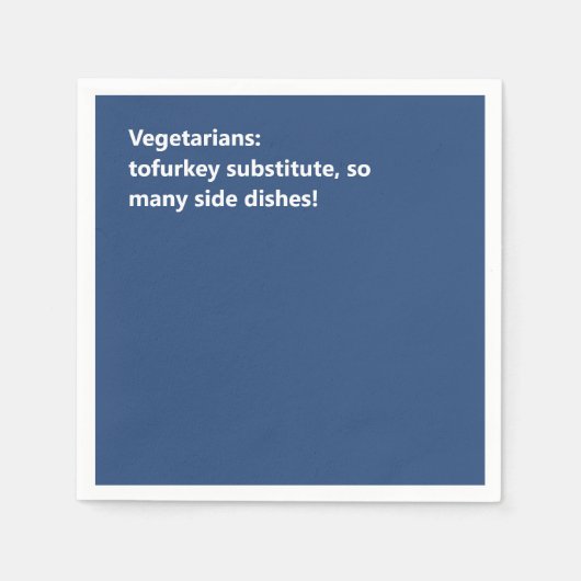 Minimale blauwe vegetarische Thanksgiving Haiku Servet (Voorkant)