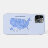 Minimale blauwe Verenigde Staten kaartillustratie Case-Mate iPhone Case (Achterkant (horizontaal))