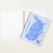 Minimale blauwe Verenigde Staten kaartillustratie Planner (Display)