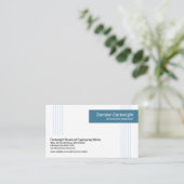 Minimale blauwe, verticale lijnen blauwe tab visitekaartje (Staand voorkant)