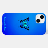 Minimale blauwe vlinder Case-Mate iPhone case (Achterkant (horizontaal))