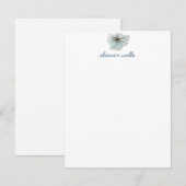 Minimale blauwe Waterverf Aangepast Notitiekaartje (Voorkant / Achterkant)