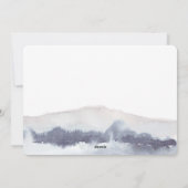 Minimale blauwe waterverf kerstmis feestdagenkaart (Achterkant)