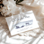 Minimale blauwe waterverf kerstmis feestdagenkaart<br><div class="desc">In een winterwonderland met kerstfeestkaart lopen. Prachtige moderne abstracte waterverf schilderij. Een deel van een vakantie-collectie. De achtergrondkleur kan worden aangepast.</div>