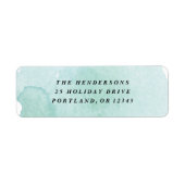 Minimale blauwe Waterverf retouradres Etiket (Voorkant)