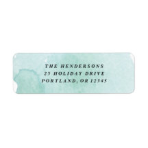 Minimale blauwe Waterverf retouradres