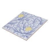 Minimale Blauwe Witte Bloemen Botanische Boerderij Tegeltje (Zijkant)