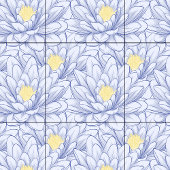 Minimale Blauwe Witte Bloemen Botanische Boerderij Tegeltje