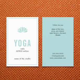 Minimale Blauwe Witte Lotus Icon Yoga Instructor Flyer