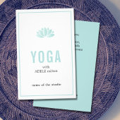 Minimale Blauwe Witte Lotus Icon Yoga Instructor Flyer