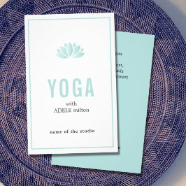 Minimale Blauwe Witte Lotus Icon Yoga Instructor Flyer