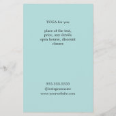 Minimale Blauwe Witte Lotus Icon Yoga Instructor Flyer (Achterkant)
