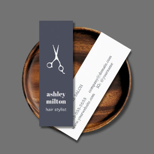 Minimale Blauwe Witte Schaar Hair Stylist Mini Visitekaartje
