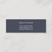 Minimale Blauwe Zilveren Schaar Haar Stylist Mini Visitekaartje (Achterkant)