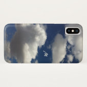 Minimale blauwe zomerhemel met Clouds Monogram Case-Mate iPhone Case (Achterkant (horizontaal))