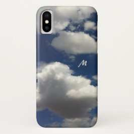 Minimale blauwe zomerhemel met Clouds Monogram Case-Mate iPhone Case