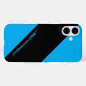 Minimale blauwe/zwarte streep persoonlijke naam Case-Mate iPhone case (Achterkant (horizontaal))