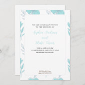 Minimale Blauwgroen en pasteelgroene bruiloft Kaart (Voorkant / Achterkant)
