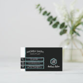 Minimale Blauwgroen Glitter Folie Professional Mod Visitekaartje (Staand voorkant)