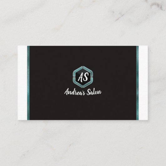 Minimale Blauwgroen Glitter Folie Professional Mod Visitekaartje (Achterkant)