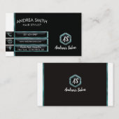 Minimale Blauwgroen Glitter Folie Professional Mod Visitekaartje (Voorkant / Achterkant)