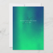 Minimale Blauwgroen Green Modern huwelijksuitnodig Kaart (Achterkant)