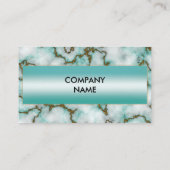 Minimale Blauwgroen marmer Gold Glitter Profession Visitekaartje (Achterkant)
