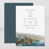 Minimale Blauwgroen Ocean Coastal Mountain Beach b Kaart (Voorkant / Achterkant)