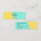 Minimale Blauwgroen, schone miniatuurVisitekaartje Mini Visitekaartje (Voorkant / Achterkant)