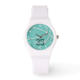 minimale blauwgroen sportmeisjes of ENIGE kleurenb Horloge
