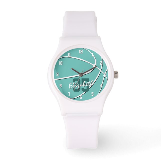 minimale blauwgroen sportmeisjes of ENIGE kleurenb Horloge (Voorkant)