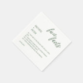 Minimale Blauwgroen Typografie Chic Fun Facts Wedd Servet (Hoek)