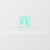 Minimale Blauwgroen vuurtoren — Kustgrond Raamsticker (Vel)