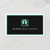 Minimale Blauwgroen vuurtoren — Kustgrond  Visitekaartje (Voorkant)