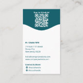 Minimale Blauwgroen witte Initialen Portret Persoo Visitekaartje (Achterkant)