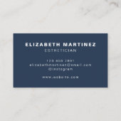 Minimale blauwmatige, professionele marineblauw visitekaartje (Achterkant)