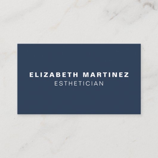 Minimale blauwmatige, professionele marineblauw visitekaartje (Voorkant)