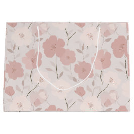 Minimale Bleek Roze Bloem Witte Bloemmotief Groot Cadeauzakje