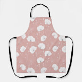 Minimale Bleek Roze Bloem Witte Bloemmotief Schort (Voorkant)