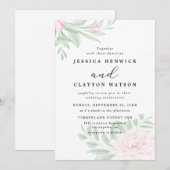 Minimale bleekroze roze olide eucalyptusbruiloft kaart (Voorkant / Achterkant)