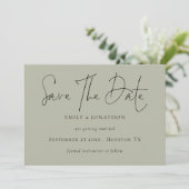Minimale Bleke pagina van het Manuscript sparen de Save The Date (Staand voorkant)